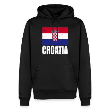 Drapeau de la Croatie - Sweat à capuche Premium bio Homme - noir - Devant - Nico (187cm)