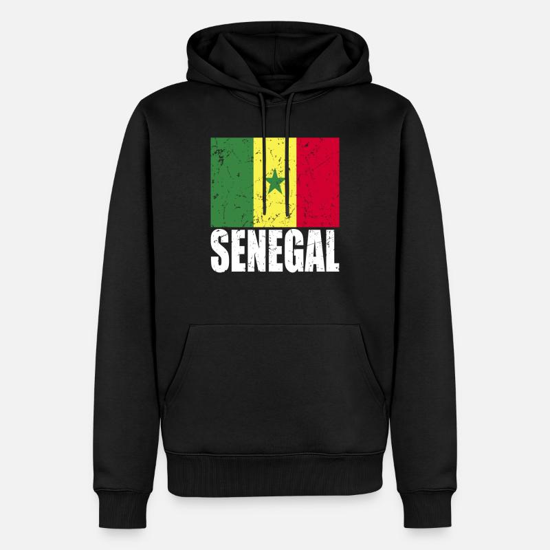 Drapeau du Sénégal - Sweat à capuche Premium bio Homme - noir