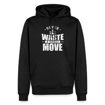 Never Waste a Single Move Chess Brain Teaser - Men’s Premium Organic Hoodie - black - Front - Nico (187cm)