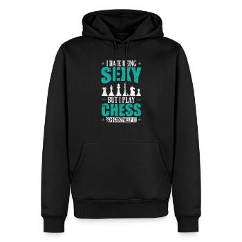 I hate being Sexy but I play Chess Schach - Men’s Premium Organic Hoodie - black - Front - Nico (187cm)