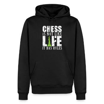 Chess is not like Life it has Rules Schach - Men’s Premium Organic Hoodie - black - Front - Nico (187cm)