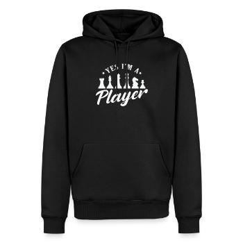Yes I'm a Chess Player Chess Brain Teaser - Men’s Premium Organic Hoodie - black - Front - Nico (187cm)