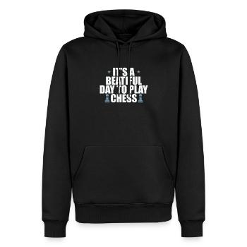 It's a beautiful Day to play Chess Schach - Men’s Premium Organic Hoodie - black - Front - Nico (187cm)