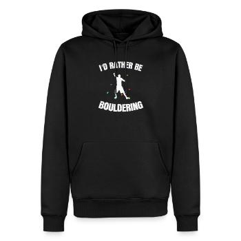 I’d rather be Bouldering Klettern Hobby - Männer Premium Bio Hoodie - Schwarz - Vorne - Nico (187cm)
