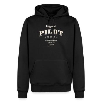 Pilot Limited Edition Lustiges Piloten - Männer Premium Bio Hoodie - Schwarz - Vorne - Nico (187cm)