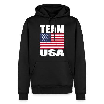 Team Hirsch Football - Men’s Premium Organic Hoodie - black - Front - Nico (187cm)