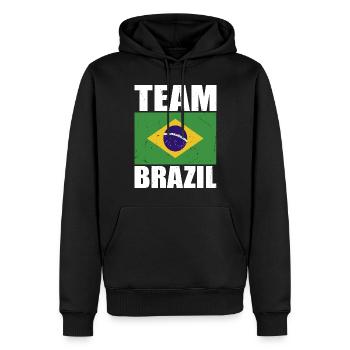 Équipe du Brésil de football - Sweat à capuche Premium bio Homme - noir - Devant - Nico (187cm)