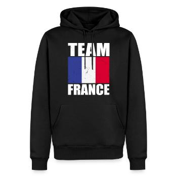 Team Frankreich Fußball - Männer Premium Bio Hoodie - Schwarz - Vorne - Nico (187cm)