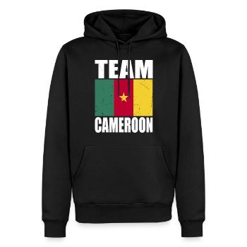 Team Kamerun Fußball - Männer Premium Bio Hoodie - Schwarz - Vorne - Nico (187cm)