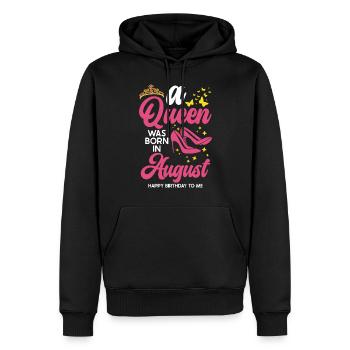 Une reine est née en août Tous les meilleurs - Sweat à capuche Premium bio Homme - noir - Devant - Nico (187cm)
