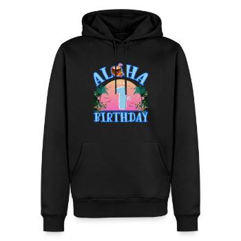 Aloha It's My 1st Birthday Kokosnuss Getränk Und - Männer Premium Bio Hoodie - Schwarz - Vorne - Nico (187cm)