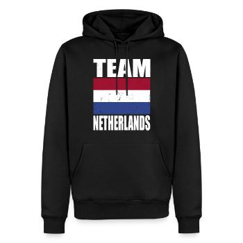 Équipe des Pays-Bas de football - Sweat à capuche Premium bio Homme - noir - Devant - Nico (187cm)
