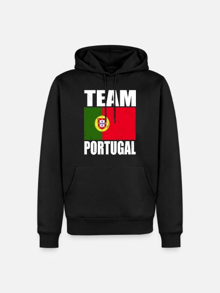 Team Portugal Fußball - Männer Premium Bio Hoodie - Schwarz