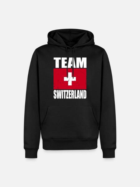 Team Schweiz Fußball - Männer Premium Bio Hoodie - Schwarz