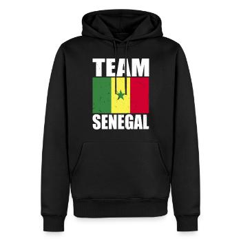 Team Senegal Fußball - Männer Premium Bio Hoodie - Schwarz - Vorne - Nico (187cm)