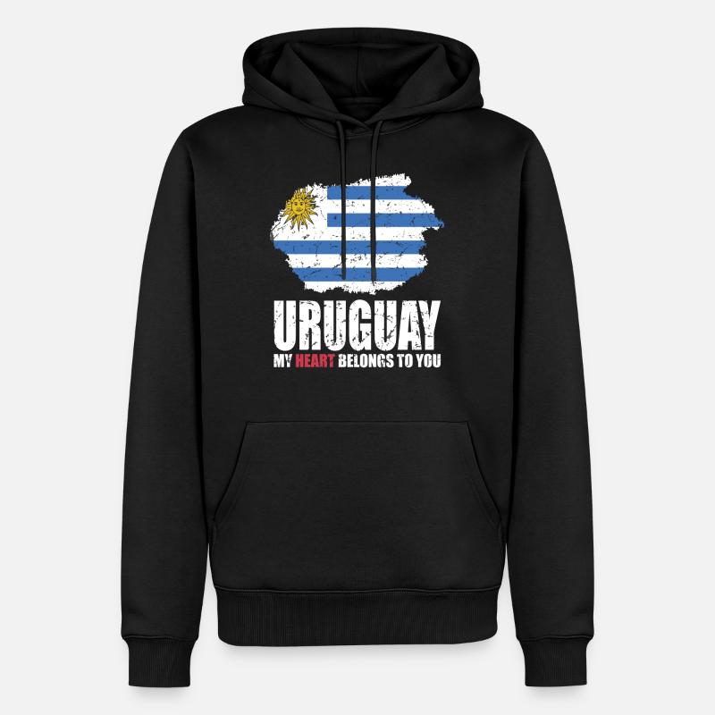 Drapeau de l’Uruguay - Sweat à capuche Premium bio Homme - noir