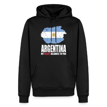 ARGENTINIEN Fahne - Männer Premium Bio Hoodie - Schwarz - Vorne - Nico (187cm)