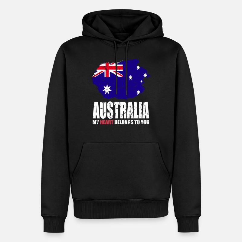 Drapeau de l’Australie - Sweat à capuche Premium bio Homme - noir