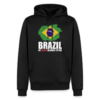 Drapeau du Brésil - Sweat à capuche Premium bio Homme - noir - Devant - Nico (187cm)