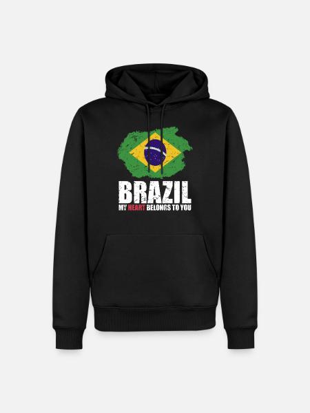 Drapeau du Brésil - Sweat à capuche Premium bio Homme - noir