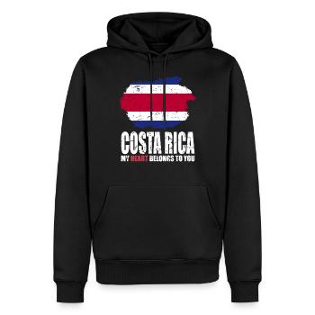Drapeau du Costa Rica - Sweat à capuche Premium bio Homme - noir - Devant - Nico (187cm)
