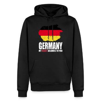 Drapeau de l’Allemagne - Sweat à capuche Premium bio Homme - noir - Devant - Nico (187cm)