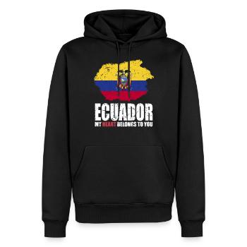 Drapeau de l’Équateur - Sweat à capuche Premium bio Homme - noir - Devant - Nico (187cm)
