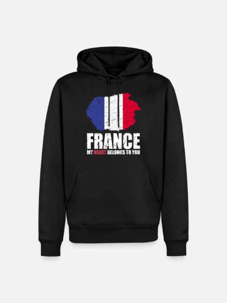 Français drapeau - Sweat à capuche Premium bio Homme - noir
