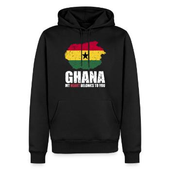 Ghana Fahne - Männer Premium Bio Hoodie - Schwarz - Vorne - Nico (187cm)