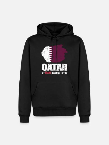 Qatar Flag - Men’s Premium Organic Hoodie - black