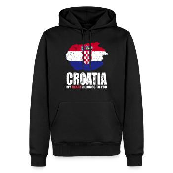 Drapeau de la Croatie - Sweat à capuche Premium bio Homme - noir - Devant - Nico (187cm)