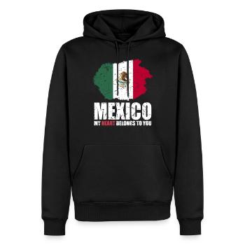 Drapeau du Mexique - Sweat à capuche Premium bio Homme - noir - Devant - Nico (187cm)