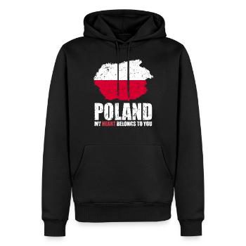 Drapeau de la Pologne - Sweat à capuche Premium bio Homme - noir - Devant - Nico (187cm)