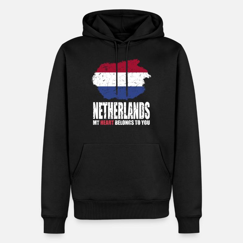 Drapeau des Pays-Bas - Sweat à capuche Premium bio Homme - noir