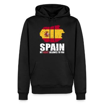 Drapeau de l’Espagne - Sweat à capuche Premium bio Homme - noir - Devant - Nico (187cm)