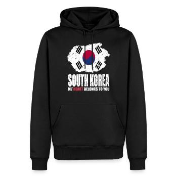 Drapeau de la Corée du Sud - Sweat à capuche Premium bio Homme - noir - Devant - Nico (187cm)