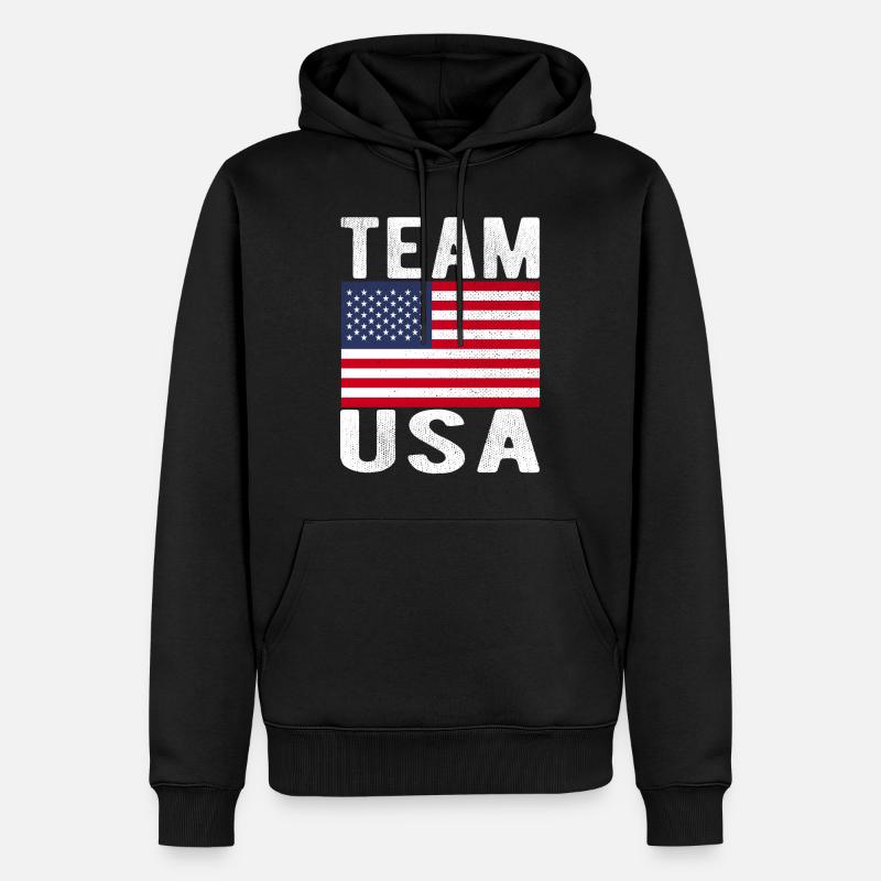 Drapeau de cerf - Sweat à capuche Premium bio Homme - noir