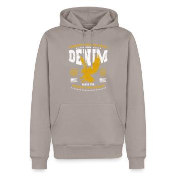 Légendaire American Eagle Denim Apparel USA - Sweat à capuche Premium bio Homme - taupe - Devant - Nico (187cm)