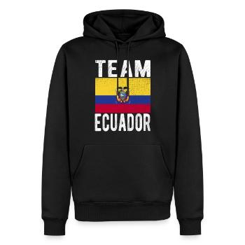 Drapeau de l’Équateur - Sweat à capuche Premium bio Homme - noir - Devant - Nico (187cm)