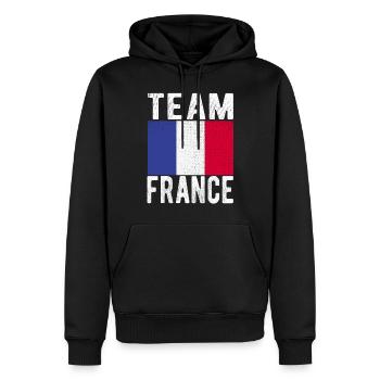 Frankreich Fahne - Männer Premium Bio Hoodie - Schwarz - Vorne - Nico (187cm)
