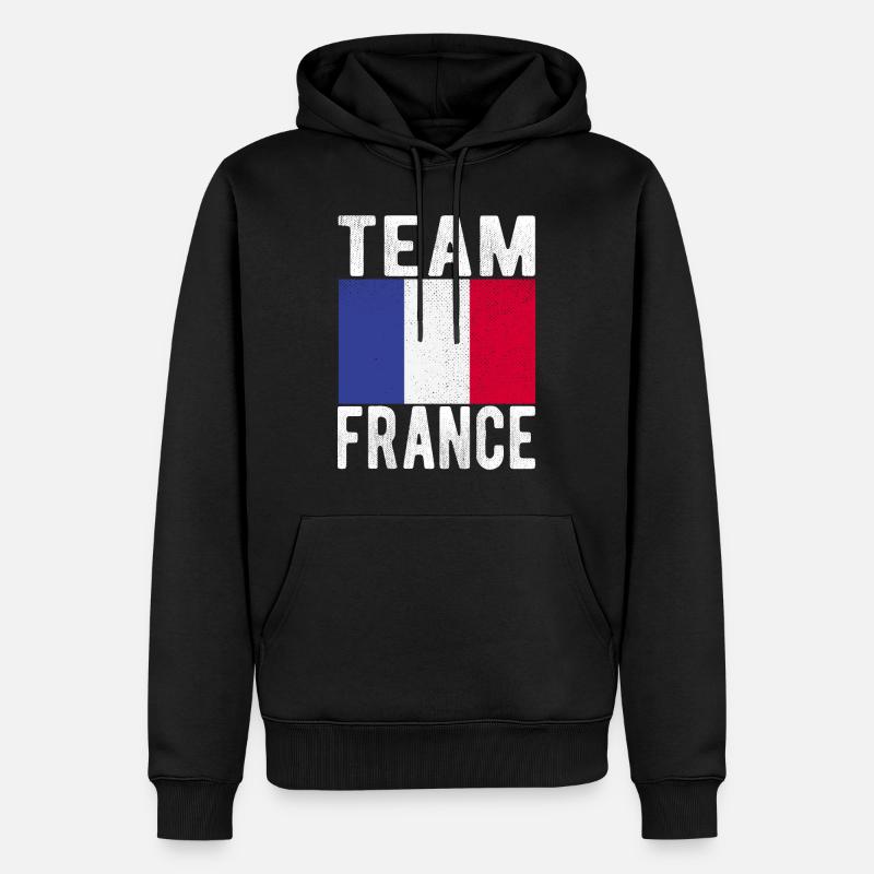 Français drapeau - Sweat à capuche Premium bio Homme - noir