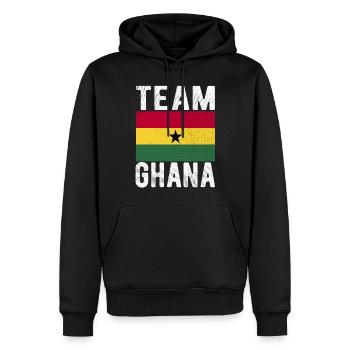 Ghana Fahne - Männer Premium Bio Hoodie - Schwarz - Vorne - Nico (187cm)