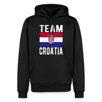 Drapeau de la Croatie - Sweat à capuche Premium bio Homme - noir - Devant - Nico (187cm)