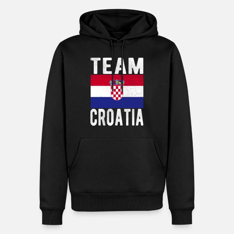 Drapeau de la Croatie - Sweat à capuche Premium bio Homme - noir
