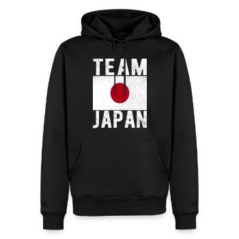 Drapeau du Japon - Sweat à capuche Premium bio Homme - noir - Devant - Nico (187cm)
