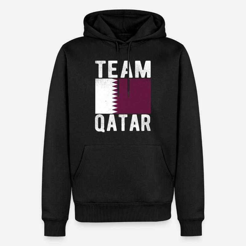 Drapeau du Qatar - Sweat à capuche Premium bio Homme - noir
