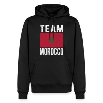 Drapeau du Maroc - Sweat à capuche Premium bio Homme - noir - Devant - Nico (187cm)