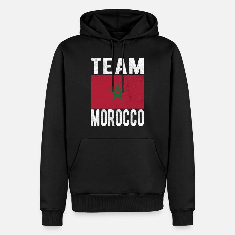 Drapeau du Maroc - Sweat à capuche Premium bio Homme - noir