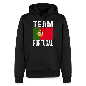 Drapeau du Portugal - Sweat à capuche Premium bio Homme - noir - Devant - Nico (187cm)