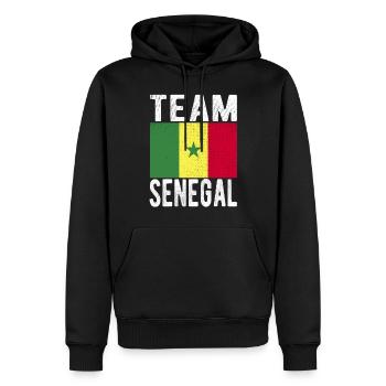 Senegal Fahne - Männer Premium Bio Hoodie - Schwarz - Vorne - Nico (187cm)